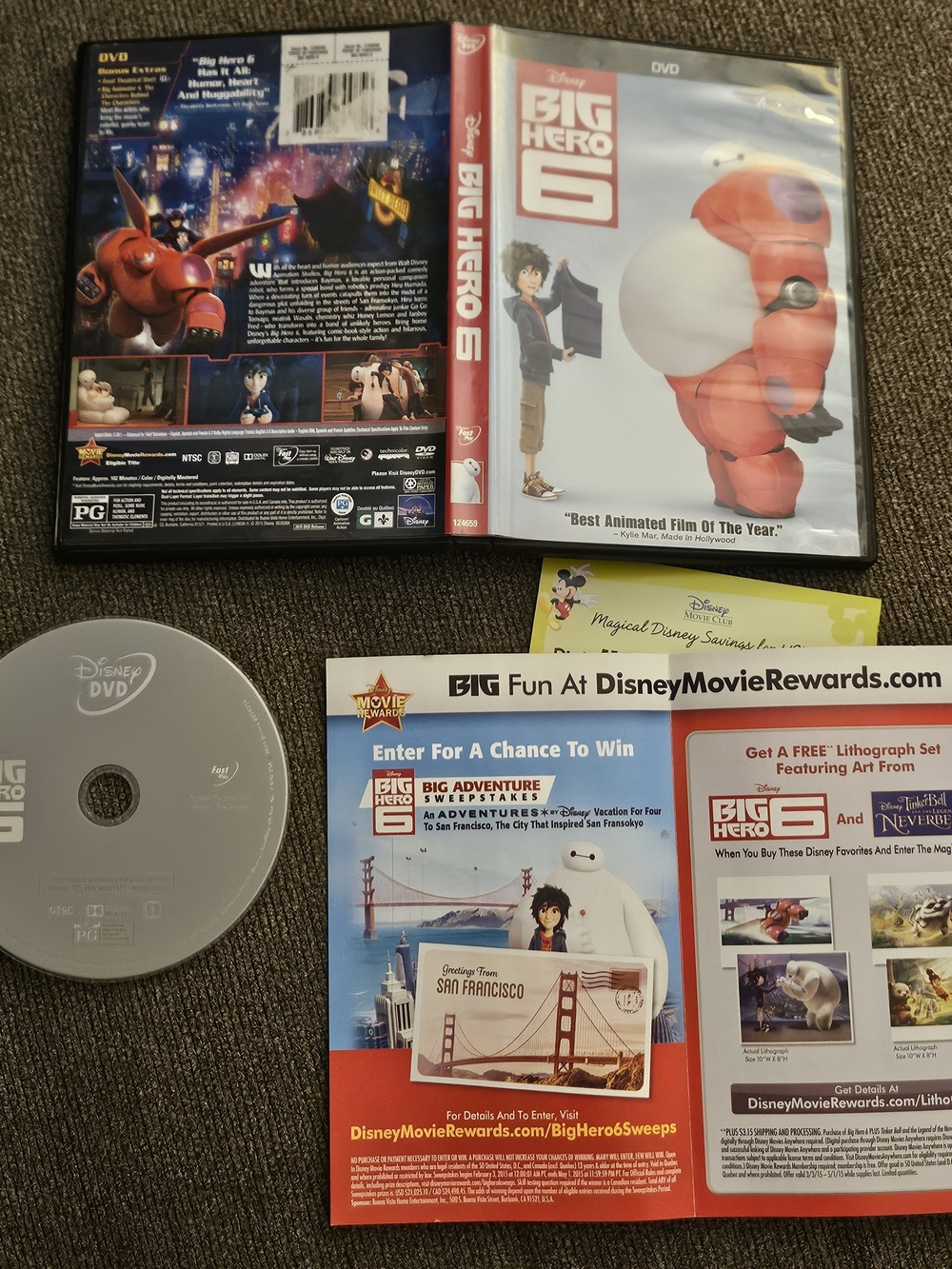 Big Hero 6 DVD Disney Movie Vintage Classic Animation Collectible Anime RARE